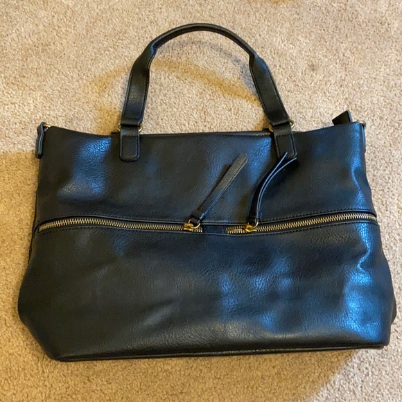 Market and Spruce black faux leather purse  16" x 11" x 6" - Picture 1 of 3